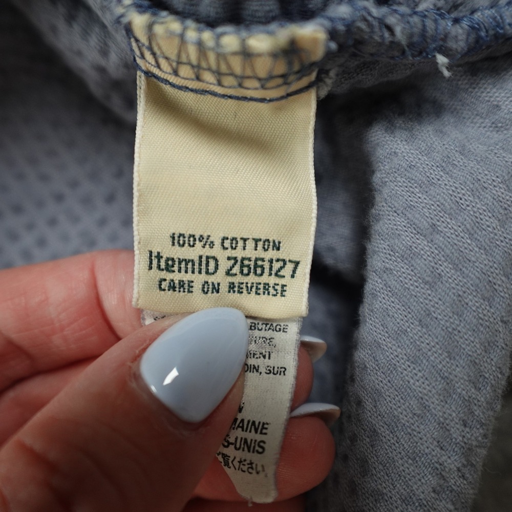 LL Bean Top Women Large Blue Corduroy Button Front Long Sleeve Cotton Shacket - Picture 3 of 11